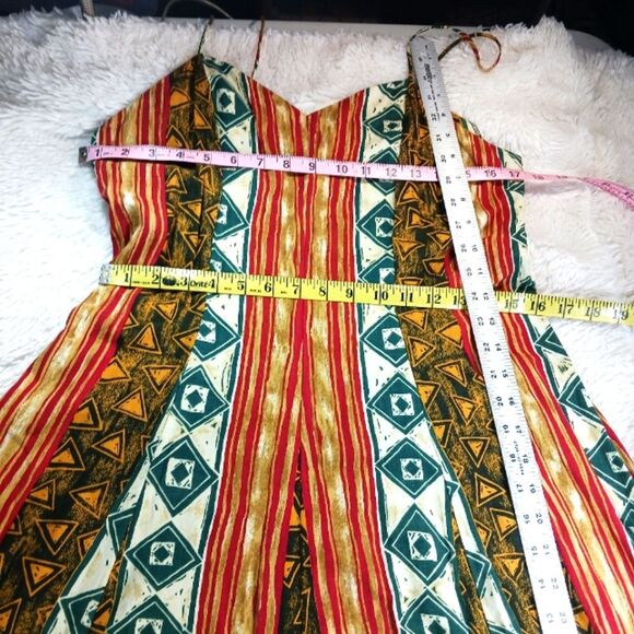 Calvin Klein Boho Maxi Dress Multi-Colored Tribal Geometric Print. Womans Medium - Picture 8 of 12